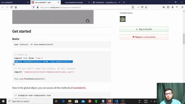 How to use Vue-sweetalert2 in laravel vue JS смотреть онлайн