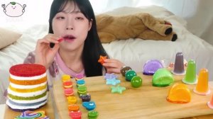 ASMR MUKBANG Rainbow Dessert Rainbow Star Kohakuto Macaron Jelly(RAINBOW DESSERT)_Sulgi