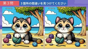 【間違い探し】楽しみつつ頭の体操！左右の絵の３つの違いを見つけて、記憶力や認知力を高めよう！【クイズ】
