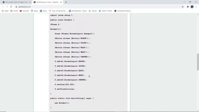 Java AWT | BorderLayout Class смотреть онлайн