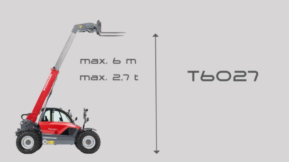 Видео обзор телескопического погрузчика Weidemann T6027 