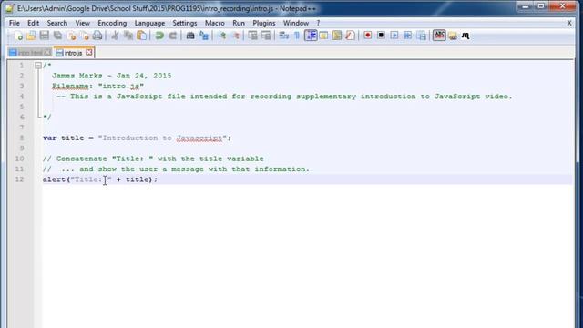 Javascript Basics Tutorial #1