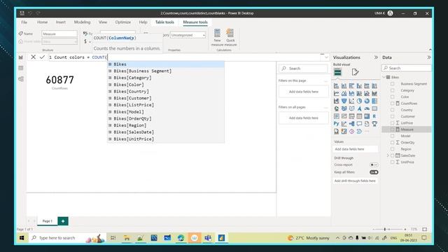 End to End DAX Tutorial | Power Bi | Countrows, Count, Countblanks, Distinctcount | KSR Datavizon