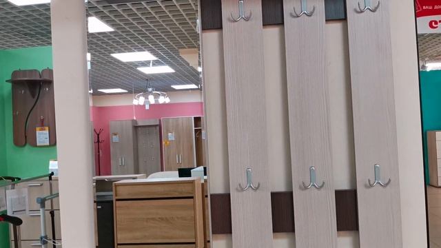 160667,160666 "ЛИРА" вешалка с зеркалом(арт. 2-3814),тумба для обуви(арт. 2-0714). Цвет: дуб сонома смотреть онлайн