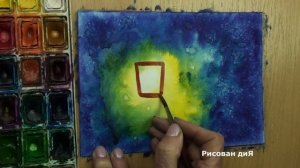 Как нарисовать фонарь. Уличный фонарь красками акварелью легко, поэтапно. Для  начинающих