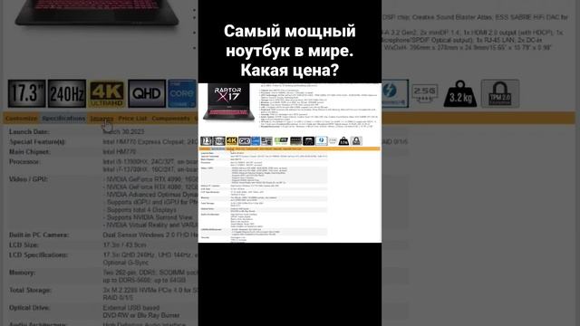 Самый мощный ноутбук в мире. Какая цена?