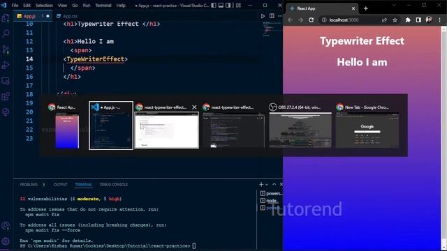 Typewriter animation React смотреть онлайн