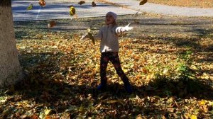 Золотая Осень. Играем с листьями.