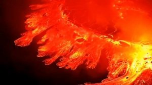 Переполненное лавовое озеро вулкана Ньирагонго .Crowded lava lake volcano nyraongo
