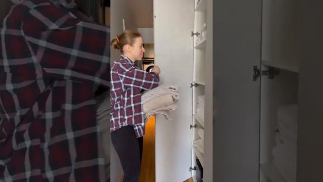 Удобная организация хранения?? Из постирочной сразу в шкаф! #организацияхранения #сушильнаямашина