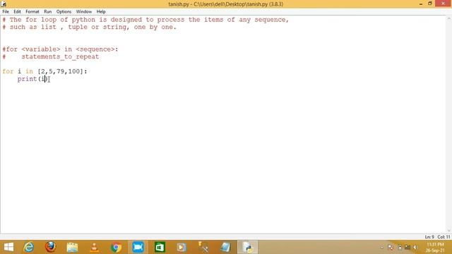 For loop in python # Class 12 computer science(CBSE) # Chapter-1 Revision Tour.