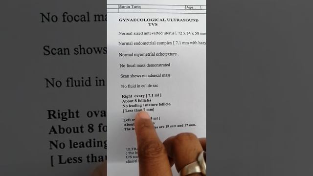 Follicular Tracking / Follicle Sized Gynecological Ultrasound Report Part 2 In Urdu | Hindi