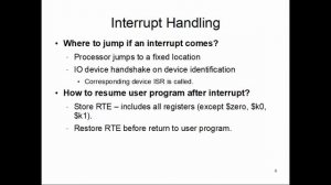 CS47: Lecture 22, Part 2 (Interrupt Handling & Exceptions)