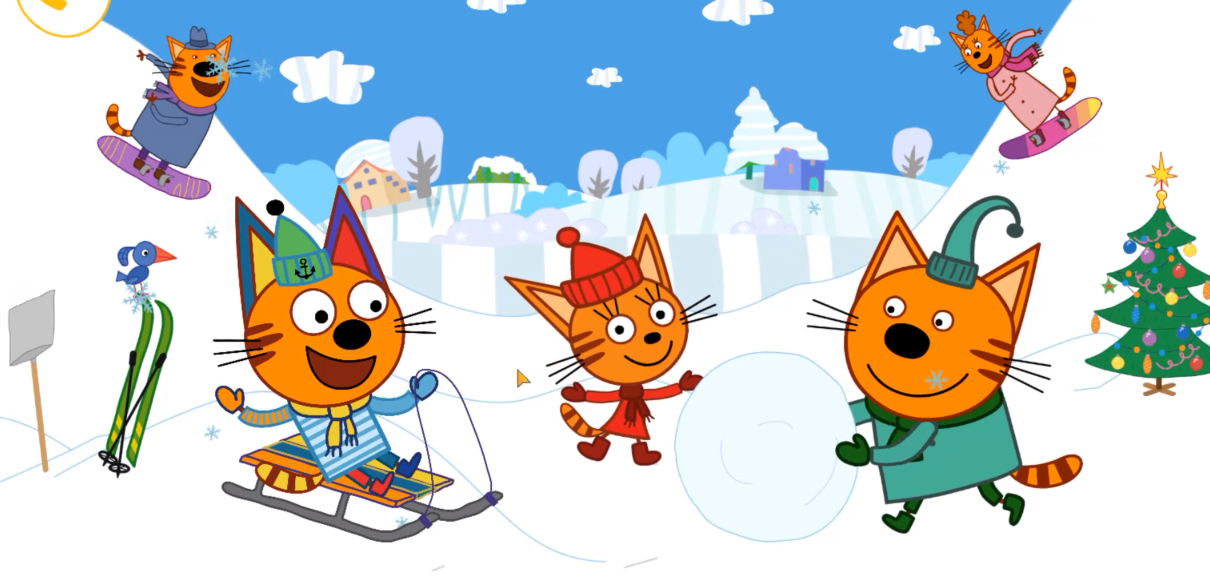 Три кота 14 увлекательная раскраска с анимациями! смотреть онлайн