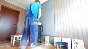 Укладка плитки за печью по стальной сетке Time-Lapse