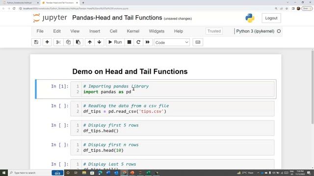 Head and Tail Functions | Pandas | Explore with Adithya | (@adithyapranav.kolluru)