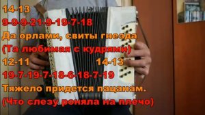 Девяносто суток (И. Дрягилев) разбор на гармони №-116 с цифрами