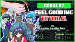 Gorillaz - Feel Good Inc | Tutorial | Acoustic Cover | Аккорды и бой