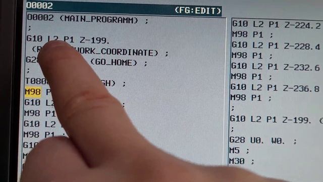 Смещение системы координат по программе