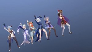 【Genshin Impact: MMD】Furina x Ayaka x Nilou x Keqing x Chevreuse x Ganyu【RUN2U】