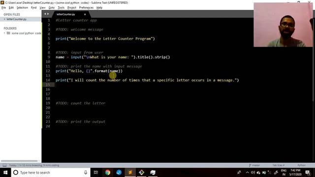 Code 2 || Letter Counter Code || Python || Basic || Python Coding