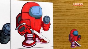 [Drawing FNF] AMONG US / Friday Night Funkin' VS Impostor V5 / VS Impostor V4 Remix