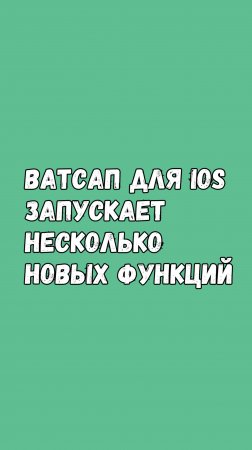 🔥 WhatsApp для iOS запускает несколько новых функций!