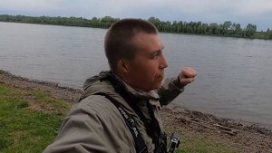 Рыбалка с берега на Енисее. Тирольская палочка, хариус  на мушку