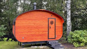 Кедровая русская баня квадро овал 4х3 на живописном участке. Баня от Bochky