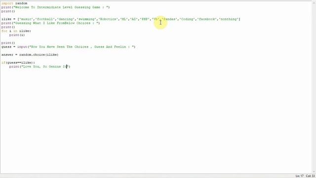 Python Tutorial : Python intermediate guessing game