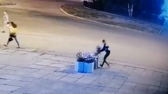 Ночная кража цветов из клумбы в Чите смотреть онлайн