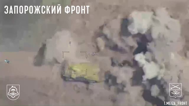 Удар Ланцетом по ЗРК "Стрела-10" ВСУ/Strike at the AFU Strela-10 by Lancet UAV