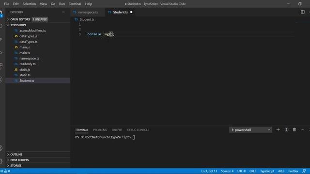 Namespace in Typescript | Typescript Tutorial | DotNetCrunch