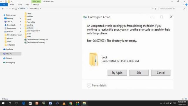 How to Fix Error 0x80070091 When Deleting Files in Windows 10 PC смотреть онлайн