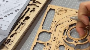 assembling ROKR classic gramophone wooden puzzle ⚙️💽🎶