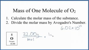 How to Find the Mass of One Molecule of O2 (Diatomic Oxygen)