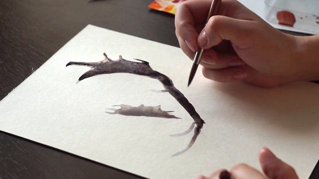 Процесс рисования оленя акварелью смотреть онлайн