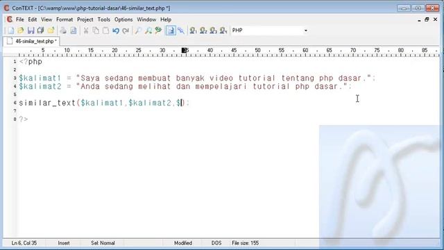 PHP Dasar Video Tutorial 046 Similar Text смотреть онлайн