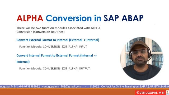 ALPHA Conversion Routine in SAP | SAP ABAP | SAP BW | VENUGOPAL M N