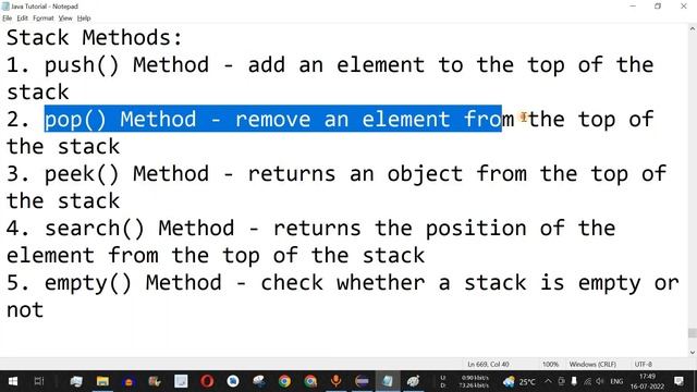 Java Tutorial #49 - Java Stack Class with Examples (Collections) смотреть онлайн