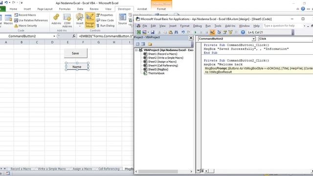 Excel VBA & Macros | Create a MsgBox | Sinhala Tutorial