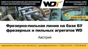 Фрезерно-пильная линия на базе БУ фрезерных и пильных агрегатов WD. WDT Maschinenbau GmbH, Австрия