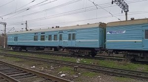 Тепловоз ТЭЗЗА-0064 с пассажирским почтовым багажным вагонами Станция Алматы-1Жд Хроника-КТЖ.