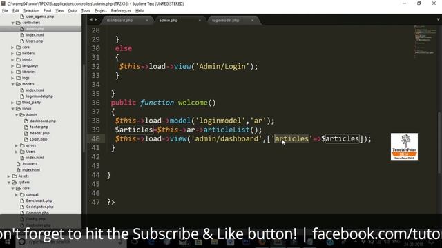CodeIgniter Mini Project Tutorial ( Fetching & Listing Articles in AdminPanel ) | CRUD Application
