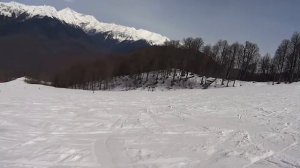 Роза Хутор - спуск с Пика до Волчьей скалы - 4 апреля 2016