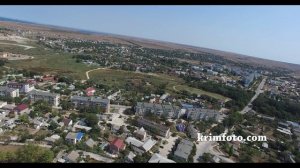 Черноморское Крым панорама поселка с высоты птичьего полета часть 1