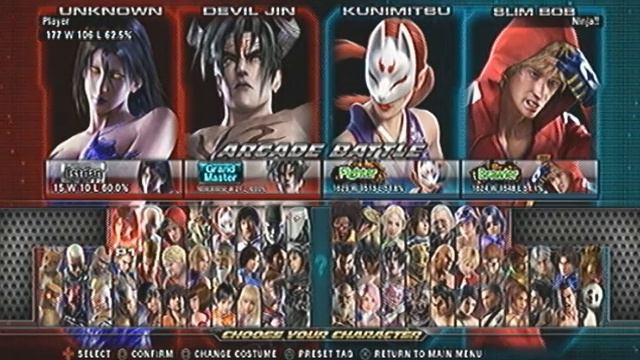 tekken tag tournament 2 arcade mode (tag team)