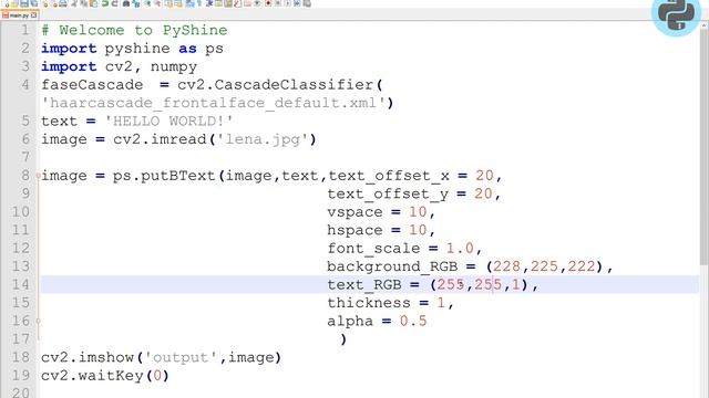 OpenCV text with transparent box in Python