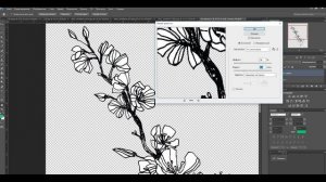 Как я обрабатываю скетчи для шаттерстока | Ветка вишни превращается в бесшовный паттерн