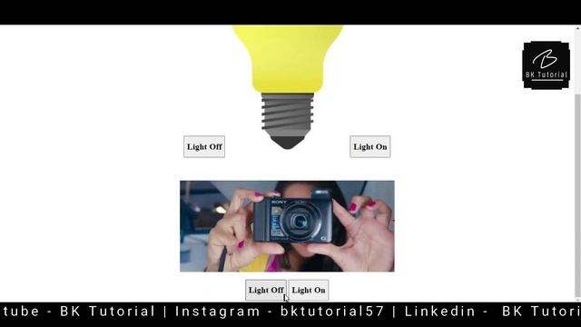 Bulb On And Off Usig HTML, CSS, JavaScript || Camera Flash On-Off By #BKTutorial